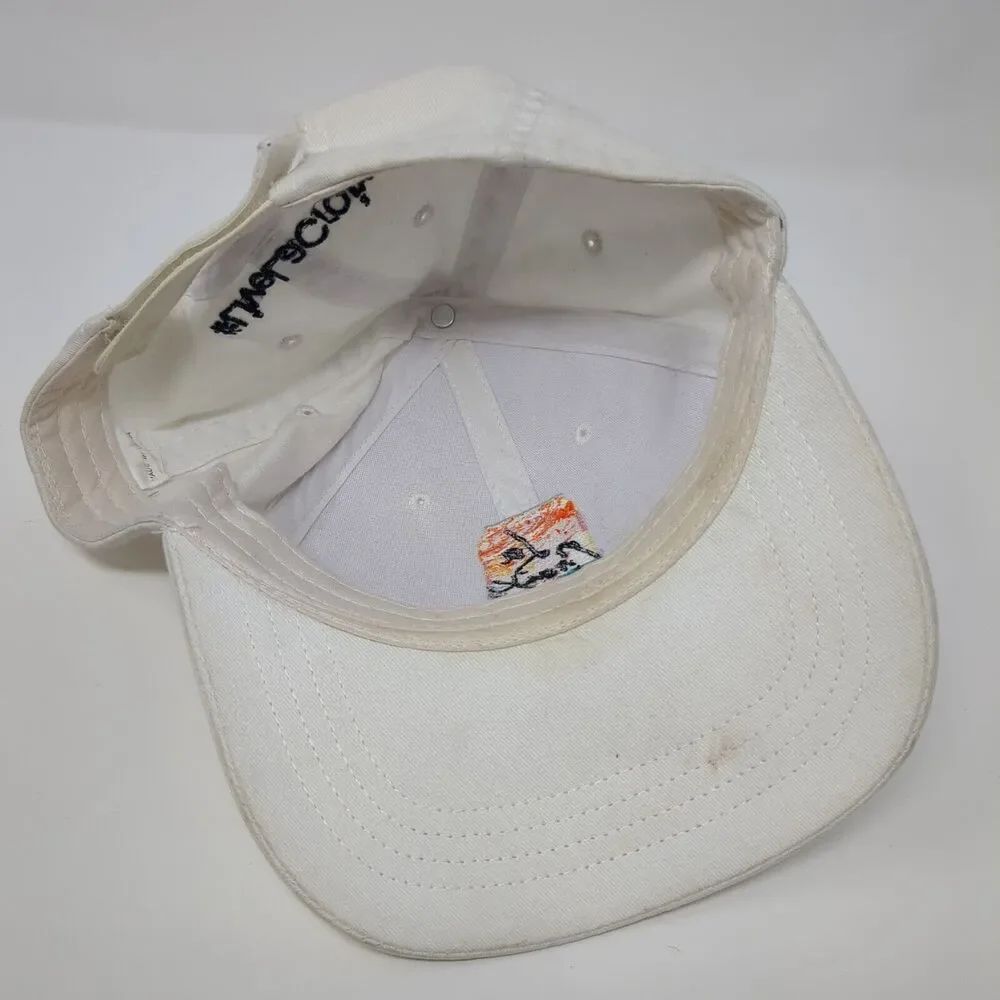 La Croix Strapback Hat White OSFA Adjustable Embroidered 6 Panel